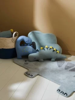 Lot De 2 Coussins PETIT DINO Bleu / Kaki - Vertbaudet -Produit Pour Bébé lot de 2 coussins petit dino 3