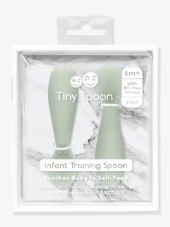 Lot De 2 Cuillères 1er âge EZPZ Tiny Spoon En Silicone Vert Amande - EZPZ -Produit Pour Bébé lot de 2 cuilleres 1er age ezpz tiny spoon en silicone 4