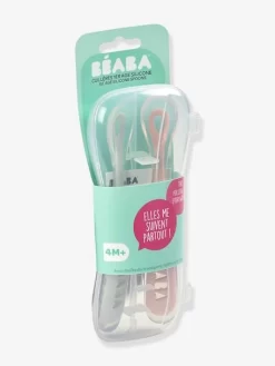 Lot De 2 Cuillères Ergonomiques D'apprentissage + Boîte De Transport BEABA Rose/gris - Beaba -Produit Pour Bébé lot de 2 cuilleres ergonomiques dapprentissage boite de transport beaba 2