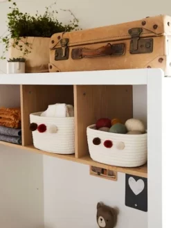 Lot De 2 Paniers En Corde à Pompons Beige - Vertbaudet -Produit Pour Bébé lot de 2 paniers en corde a pompons 3