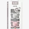 Lot De 2 Sucettes-tétines BIBS Couture, Taille 2 De 6 à 18 Mois Gris Nuage + Bleu Acier - Bibs
