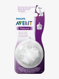 Lot De 2 Tétines Philips AVENT Natural, 5 Débits Transparent - Philips Avent -Produit Pour Bébé lot de 2 tetines philips avent natural 5 debits 2