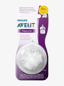 Lot De 2 Tétines Philips AVENT Natural, 5 Débits Transparent - Philips Avent -Produit Pour Bébé lot de 2 tetines philips avent natural 5 debits 4