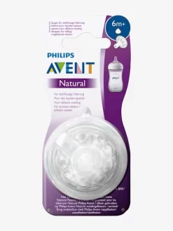Lot De 2 Tétines Philips AVENT Natural à Débit Rapide, Dès 6 Mois Transparent - Philips Avent -Produit Pour Bébé lot de 2 tetines philips avent natural a debit rapide des 6 mois 2