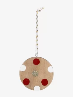 Lot De 6 Boules De Noël Plates En Bois Naturel - Vertbaudet -Produit Pour Bébé lot de 6 boules de noel plates en bois 4