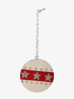 Lot De 6 Boules De Noël Plates En Bois Naturel - Vertbaudet -Produit Pour Bébé lot de 6 boules de noel plates en bois 5