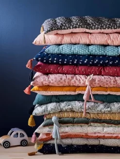 Matelas De Sol Avec Pompons FLEURETTES écru / Multicolore - Vertbaudet -Produit Pour Bébé matelas de sol avec pompons fleurettes 4