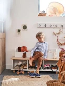 Meuble à Chaussures LIGNE PTILOU Blanc/bois - Vertbaudet -Produit Pour Bébé meuble a chaussures ligne ptilou 3