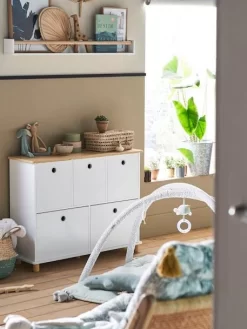 Meuble De Rangement 5 Bacs LIGNE PTILOU Blanc/bois - Vertbaudet -Produit Pour Bébé meuble de rangement 5 bacs ligne ptilou 2