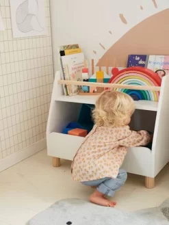 Meuble De Rangement Mixte étagère + Bacs LIGNE PTILOU Blanc/bois - Vertbaudet -Produit Pour Bébé meuble de rangement mixte etagere bacs ligne ptilou 5
