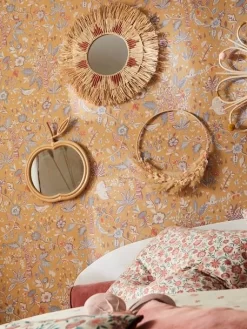 Miroir Rond Raphia Beige / Rose - Vertbaudet -Produit Pour Bébé miroir rond raphia 3