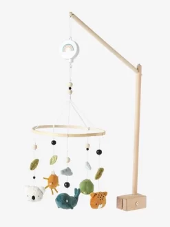 Mobile Musical MINI ZOO Beige / Multicolore - Vertbaudet -Produit Pour Bébé mobile musical mini zoo 3