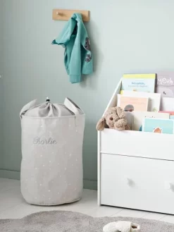 Panier à Linge Personnalisable Gris - Vertbaudet -Produit Pour Bébé panier a linge personnalisable 2