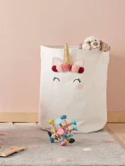 Panier De Rangement XL Licorne Ivoire - Vertbaudet -Produit Pour Bébé panier de rangement xl licorne 2