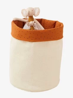 Panier Réversible Fausse Fourrure Bouclette Blanc/caramel Imprimé - Vertbaudet -Produit Pour Bébé panier reversible fausse fourrure bouclette 2