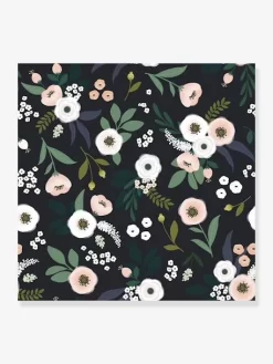 Papier Peint Intissé Lilipinso Fleurs Sur Fond Sombre - Lilipinso