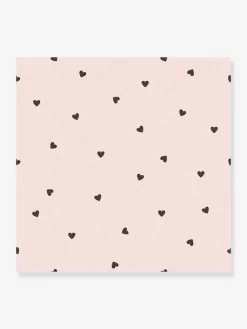 Papier Peint Intissé LILIPINSO - Minima Coeurs Noirs Rose - Lilipinso