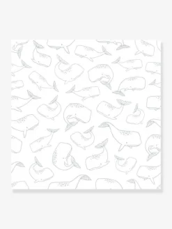 Papier Peint Intissé LILIPINSO - Motif Baleines Bleu - Lilipinso