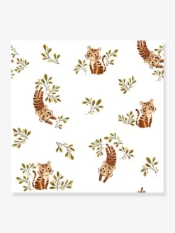 Papier Peint Tigre Savane Felidae LILIPINSO Marron - Lilipinso