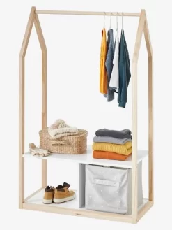 Portant Maison Blanc / Bois - Vertbaudet