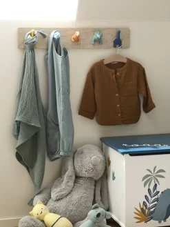 Porte-manteau Avec Patères Dinos Multicolore - Vertbaudet -Produit Pour Bébé porte manteau avec pateres dinos 3