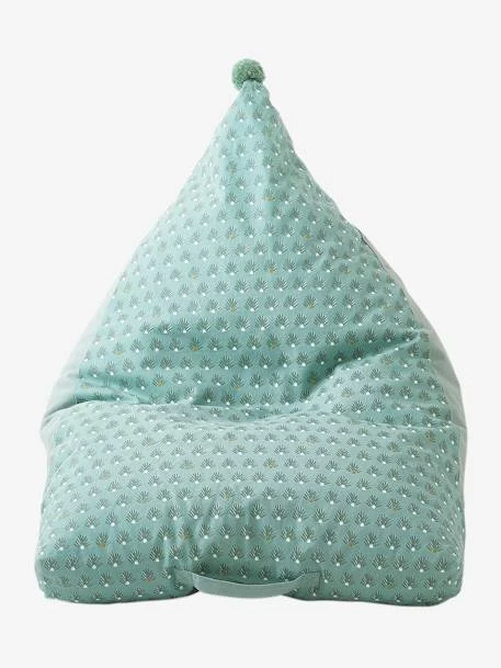 Pouf Poire Palmettes Vert - Vertbaudet 2 Pouf Poire Palmettes Vert - Vertbaudet – Image 2