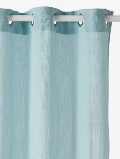 Rideau Tamisant En Gaze De Coton Bleu Grisé - Vertbaudet -Produit Pour Bébé rideau tamisant en gaze de coton 5