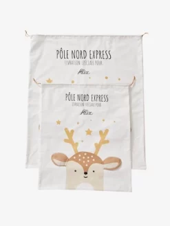 Sac à Jouets Personnalisable Renne Ecru - Vertbaudet -Produit Pour Bébé sac a jouets personnalisable renne 2