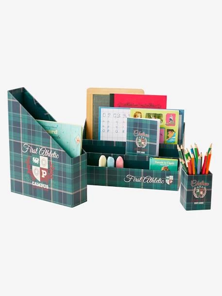 Set Rangement Bureau Ecusson Vert / Bleu - Vertbaudet 2 Set Rangement Bureau Ecusson Vert / Bleu - Vertbaudet – Image 2