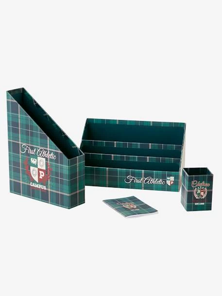 Set Rangement Bureau Ecusson Vert / Bleu - Vertbaudet 1 Set Rangement Bureau Ecusson Vert / Bleu - Vertbaudet