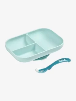 Set Vaisselle 2 Pièces Silicone BEABA Gris Clair - Beaba