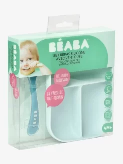 Set Vaisselle 2 Pièces Silicone BEABA Gris Clair - Beaba -Produit Pour Bébé set vaisselle 2 pieces silicone beaba 5