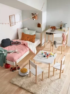 Table De Jeu LIGNE WOODY Blanc - Bois - Vertbaudet -Produit Pour Bébé table de jeu ligne woody 2