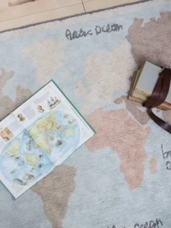 Tapis Coton Lavable Mappemonde LORENA CANALS Bleu Ciel - Lorena Canals -Produit Pour Bébé tapis coton lavable mappemonde lorena canals 2