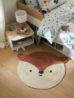 Tapis Jute Renard Marron Moyen Uni Avec Decor - Vertbaudet -Produit Pour Bébé tapis jute renard 1