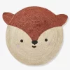Tapis Jute Renard Marron Moyen Uni Avec Decor - Vertbaudet