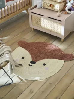 Tapis Jute Renard Marron Moyen Uni Avec Decor - Vertbaudet -Produit Pour Bébé tapis jute renard 2