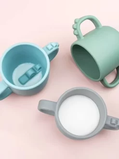 Tasse à 2 Poignées DONE BY DEER Peekaboo Crocodile En Silicone Vert - Done By Deer -Produit Pour Bébé tasse a 2 poignees done by deer peekaboo crocodile en silicone 3