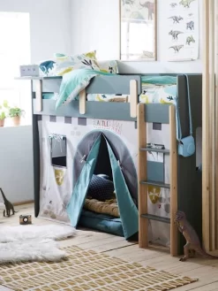 Tente De Lit Château Fort Pour Lit Mezzanine Mi Hauteur Ligne Everest Gris - Vertbaudet -Produit Pour Bébé tente de lit chateau fort pour lit mezzanine mi hauteur ligne everest 3