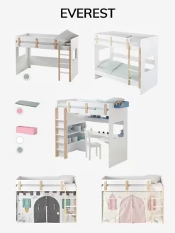 Tente De Lit Château Fort Pour Lit Mezzanine Mi Hauteur Ligne Everest Gris - Vertbaudet -Produit Pour Bébé tente de lit chateau fort pour lit mezzanine mi hauteur ligne everest 5